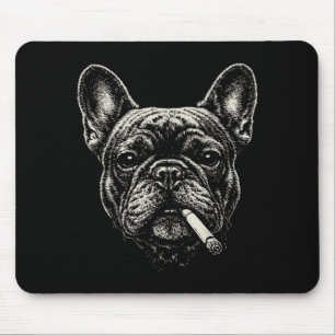 Hond die sigaret rookt Grappige Franse Bulldog Mem Muismat