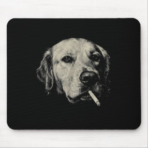 Hond die sigaret rookt grappige golden retriever m muismat