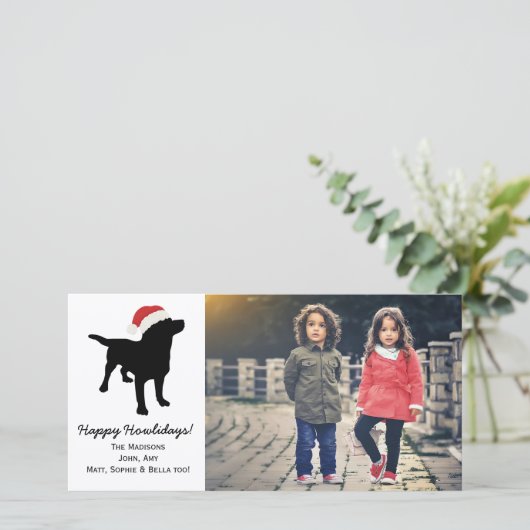 Hond die van het Laboratorium van Kerstmis de Feestdagenkaart (Staand voorkant)