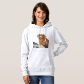Hond die voor een tijdschrift zit hoodie (Voorkant volledig)