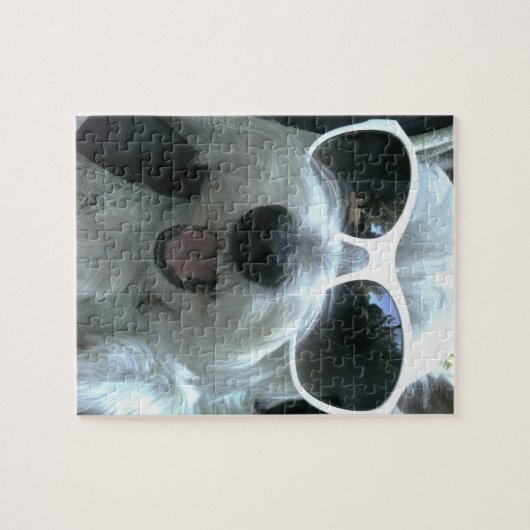 hond die zonnebril draagt legpuzzel (Horizontaal)