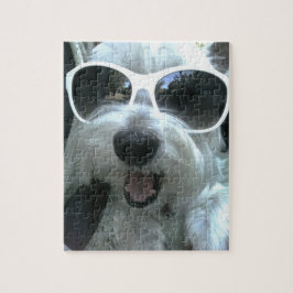 hond die zonnebril draagt legpuzzel