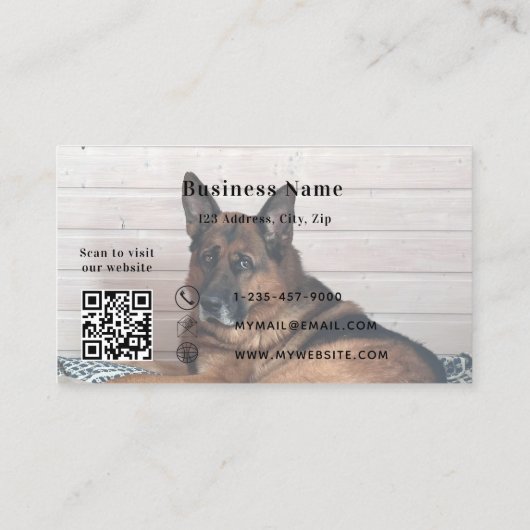 Hond dier aangepaste foto qr code bedrijf kortingskaartje (Achterkant)