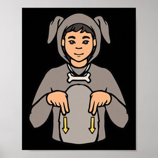 Hond Dier ASL Hand Gebaar Dove Gehoorverlies Bewus Poster (Voorkant)