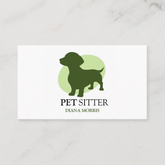Hond Dier Pet Logo Veterinaire Kliniek Pet Sitter Visitekaartje (Voorkant)