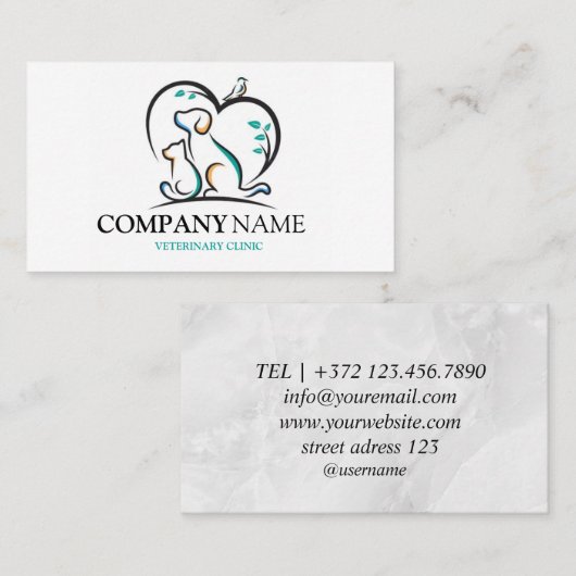 Hond Dier Pet Logo Veterinaire Kliniek Visitekaartje (Voorkant / Achterkant)