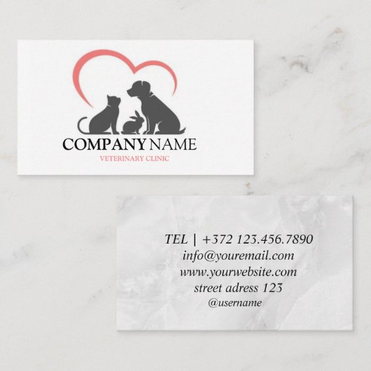 Hond Dier Pet Logo Veterinaire Kliniek Visitekaartje (Voorkant / Achterkant)