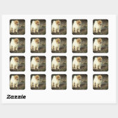 Hond, dier, puppy vierkante sticker (Vel)