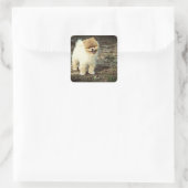 Hond, dier, puppy vierkante sticker (Tas)