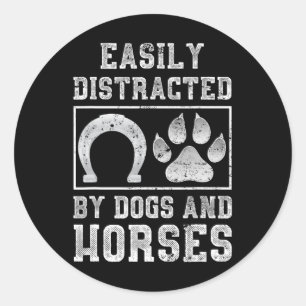 Hond Dierenvriend Paardrijden Paardrijder Gift Ronde Sticker