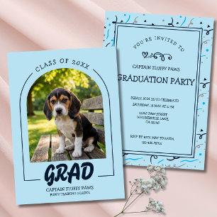 Hond Diploma Huisdier Foto Babyblauw & Marineblauw Kaart