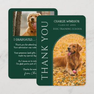 Hond Diploma Huisdier Foto Emerald & Mint Frost Bedankkaart