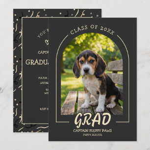 Hond Diploma Uitnodiging Huisdier Foto Koolzwarte