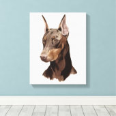 Hond Doberman! Prachtig portret op doek! Canvas Afdruk (Insitu (Houten vloer))