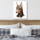 Hond Doberman! Prachtig portret op doek! Canvas Afdruk (Insitu (Slaapkamer))