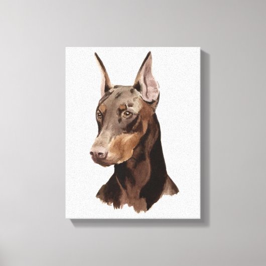 Hond Doberman! Prachtig portret op doek! Canvas Afdruk (Voorkant)