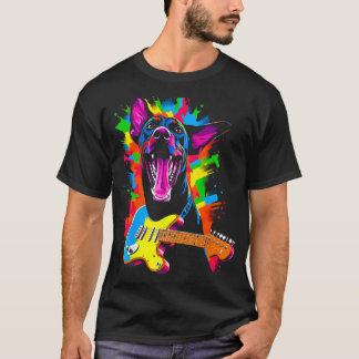 Hond Dobermann Pincher Gitarist T-shirt