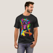 Hond Dobermann Pincher Gitarist T-shirt (Voorkant volledig)