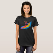 Hond Dobermann Pinscher Surfer T-shirt (Voorkant volledig)
