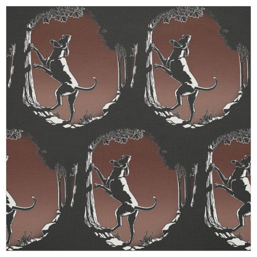 Hond Dog Art Fabric Hunting Dog Pattern Stof (Swatch)