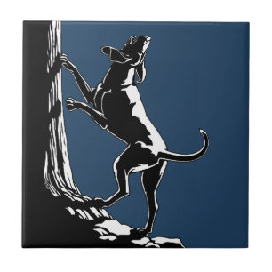 Hond Dog Art keramische speelgoedjager Tegeltje