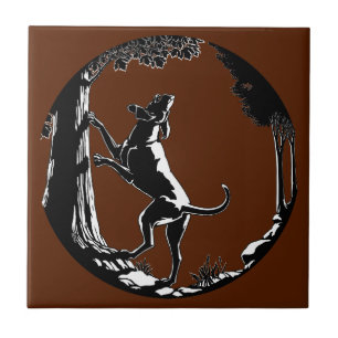 Hond Dog Art keramische speelgoedjager Tegeltje