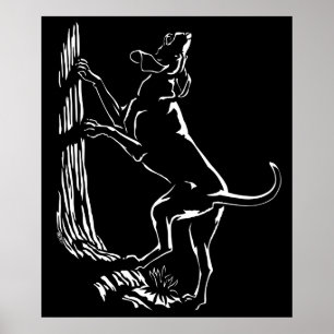 Hond Dog Art Poster Cool Hunting Dog Art Prints