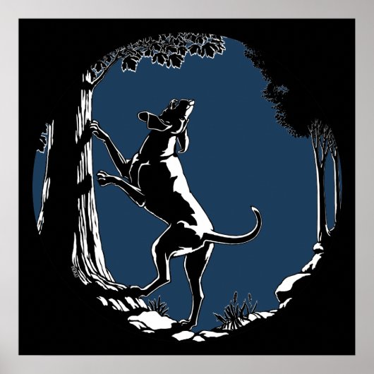 Hond Dog Art Poster Hunting Dog Art Prints (Voorkant)