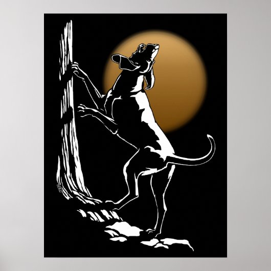 Hond Dog Art Poster Hunting Dog Print Poster Sm (Voorkant)