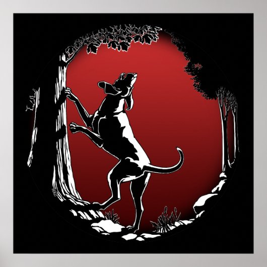 Hond Dog Art Poster Hunting Hondenliefhebber Print (Voorkant)