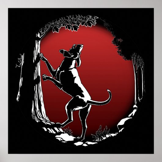 Hond Dog Art Poster Hunting Hondenliefhebber Print (Voorkant)