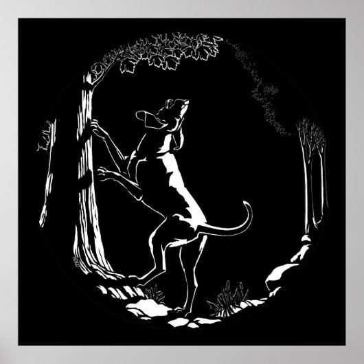 Hond Dog Art print Hunting Hondenliefhebber Print  (Voorkant)