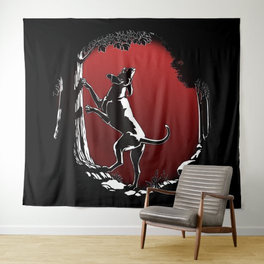 Hond Dog Art Tapestry Hunting Hondenliefhebber Tap Wandkleed (In Situ (horizontaal))