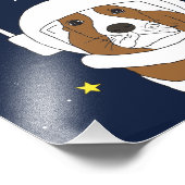 Hond Dog Astronaut Animal met Space Helmet Foto Afdruk (Hoek)
