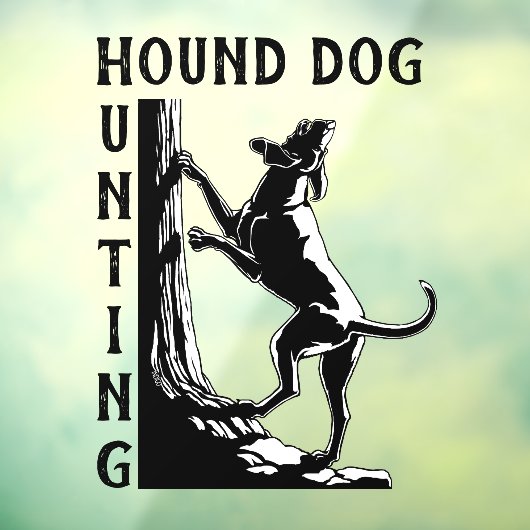 Hond Dog Decal Custom Hound Dog Art Window Cling (Vel 3)