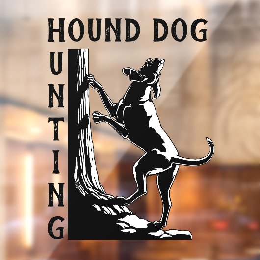 Hond Dog Decal Custom Hound Dog Art Window Cling (Vel 2)