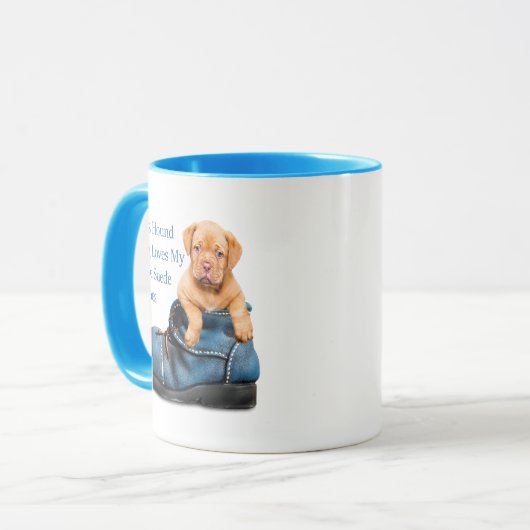 Hond Dog houdt van Blue Suede Shoes Mok (Voorkant links)