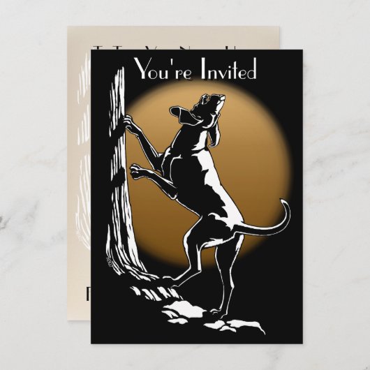 Hond Dog Invitations Personaliseer de Kaart van de (Voorkant / Achterkant)