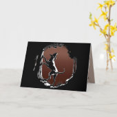 Hond Dog Kaarten Personalized Dog Art Wenskaart (Gele Bloem)