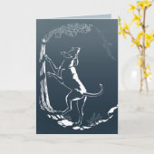 Hond Dog Kaarten Personalized Dog Art Wenskaart (Gele Bloem)