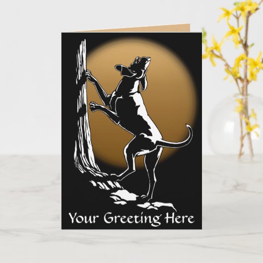 Hond Dog Kaarten Personalized Dog Art Wenskaart (Gele Bloem)