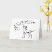 Hond Dog-kerstkaart - leeg binnenin Kaart (Gele Bloem)