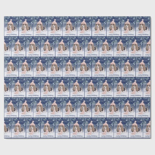 Hond Dog Kerstmis Cadeaupapier (Vlak)