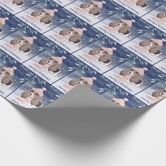 Hond Dog Kerstmis Cadeaupapier (Hoek)