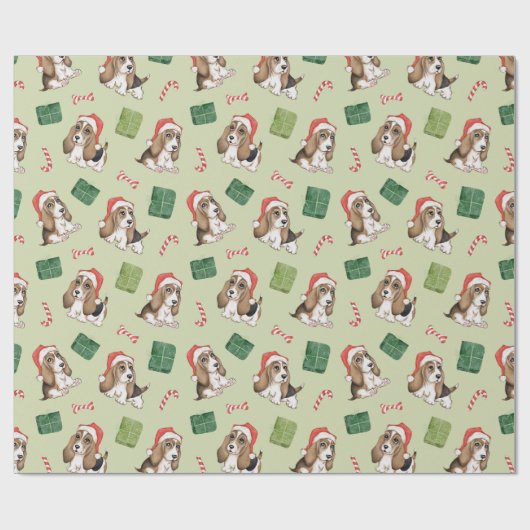 Hond Dog Kerstmis Cadeaupapier (Vlak)