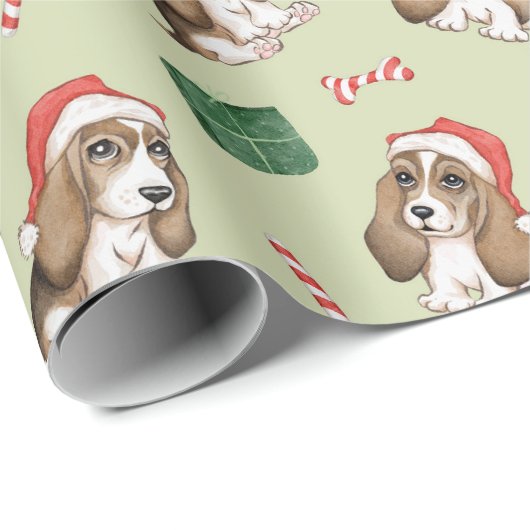 Hond Dog Kerstmis Cadeaupapier (Rol Hoek)