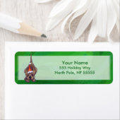 Hond Dog Kerstmis op groen Etiket (Insitu)