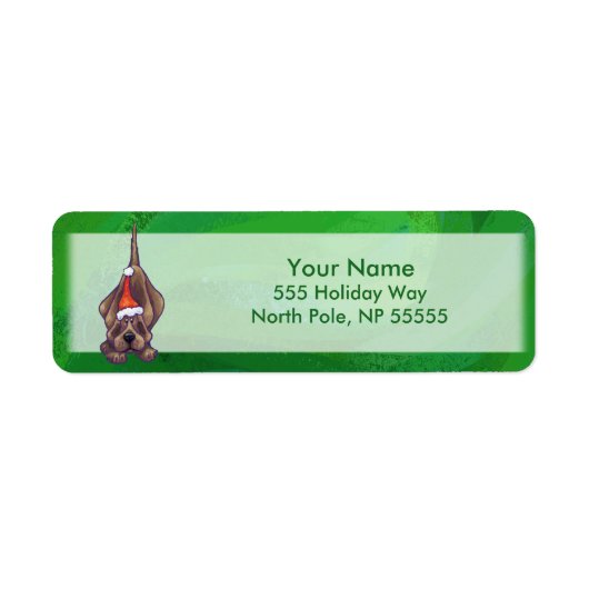 Hond Dog Kerstmis op groen Etiket (Voorkant)