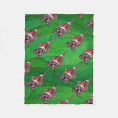 Hond Dog Kerstmis op groen Fleece Deken (Voorkant)