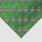 Hond Dog Kerstmis op groen Tissuepapier (Detail)
